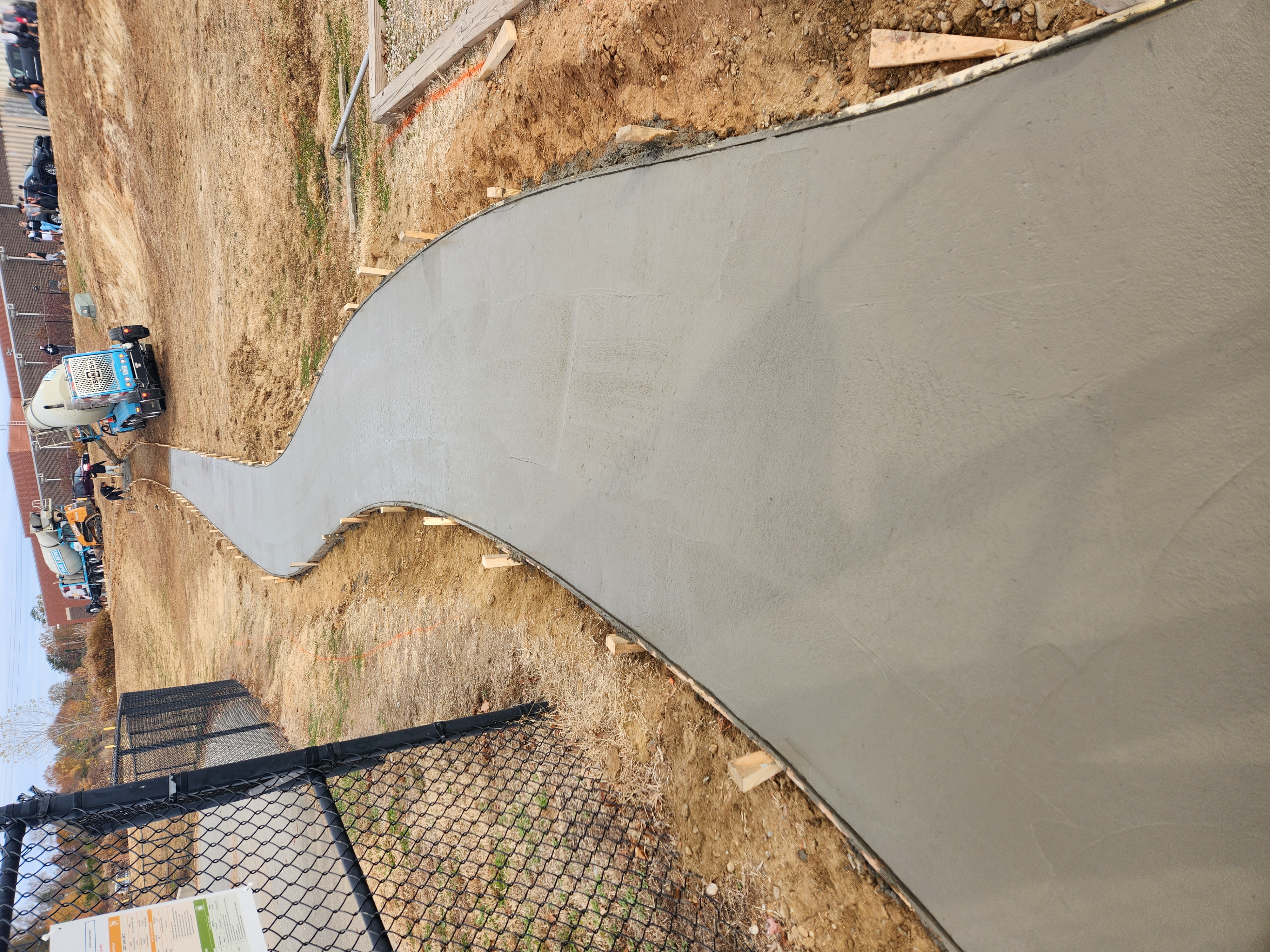 Large concrete sidewalk pour by SD Masonry