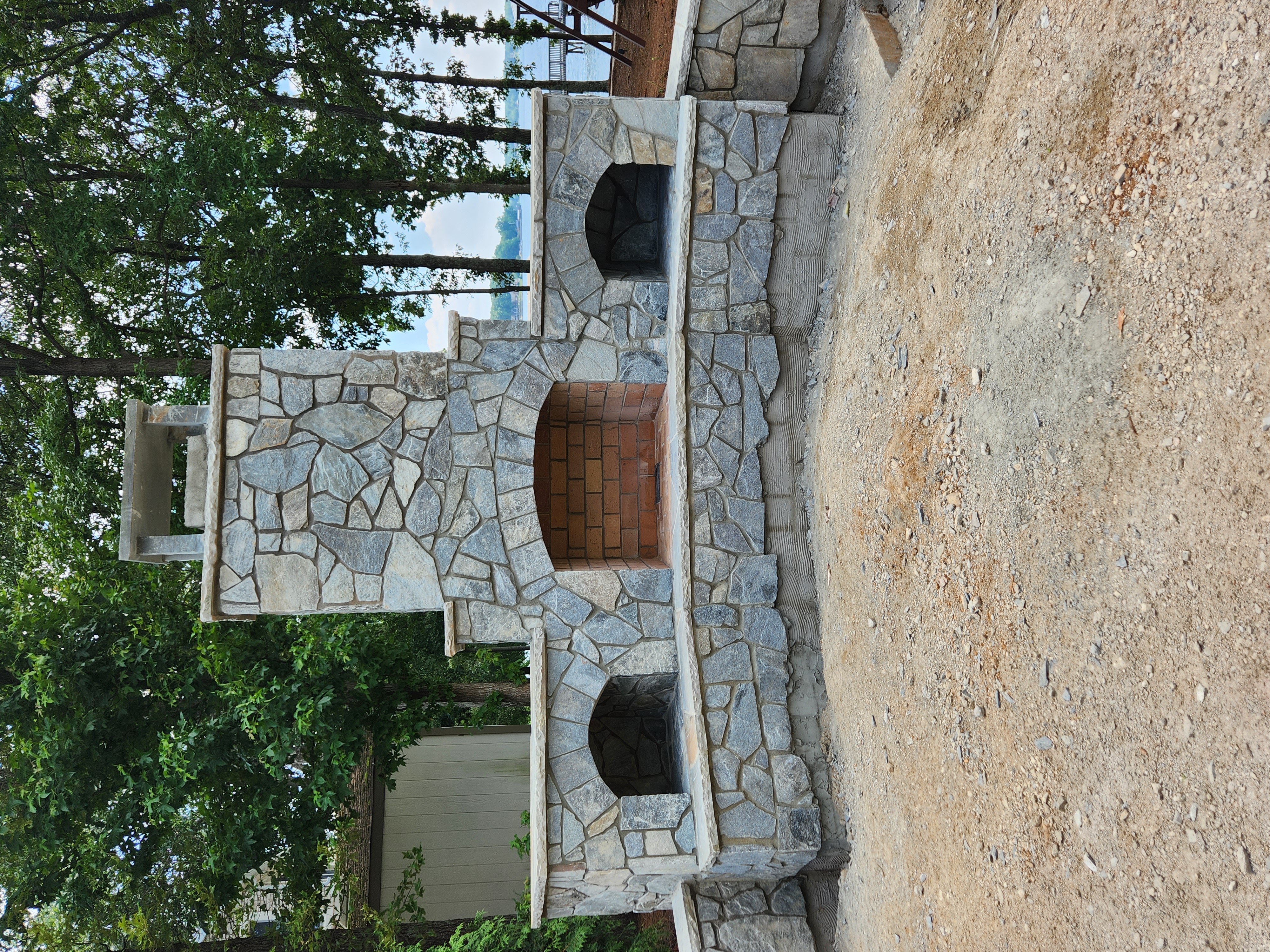 Stone fireplace masonry by SD Masonry