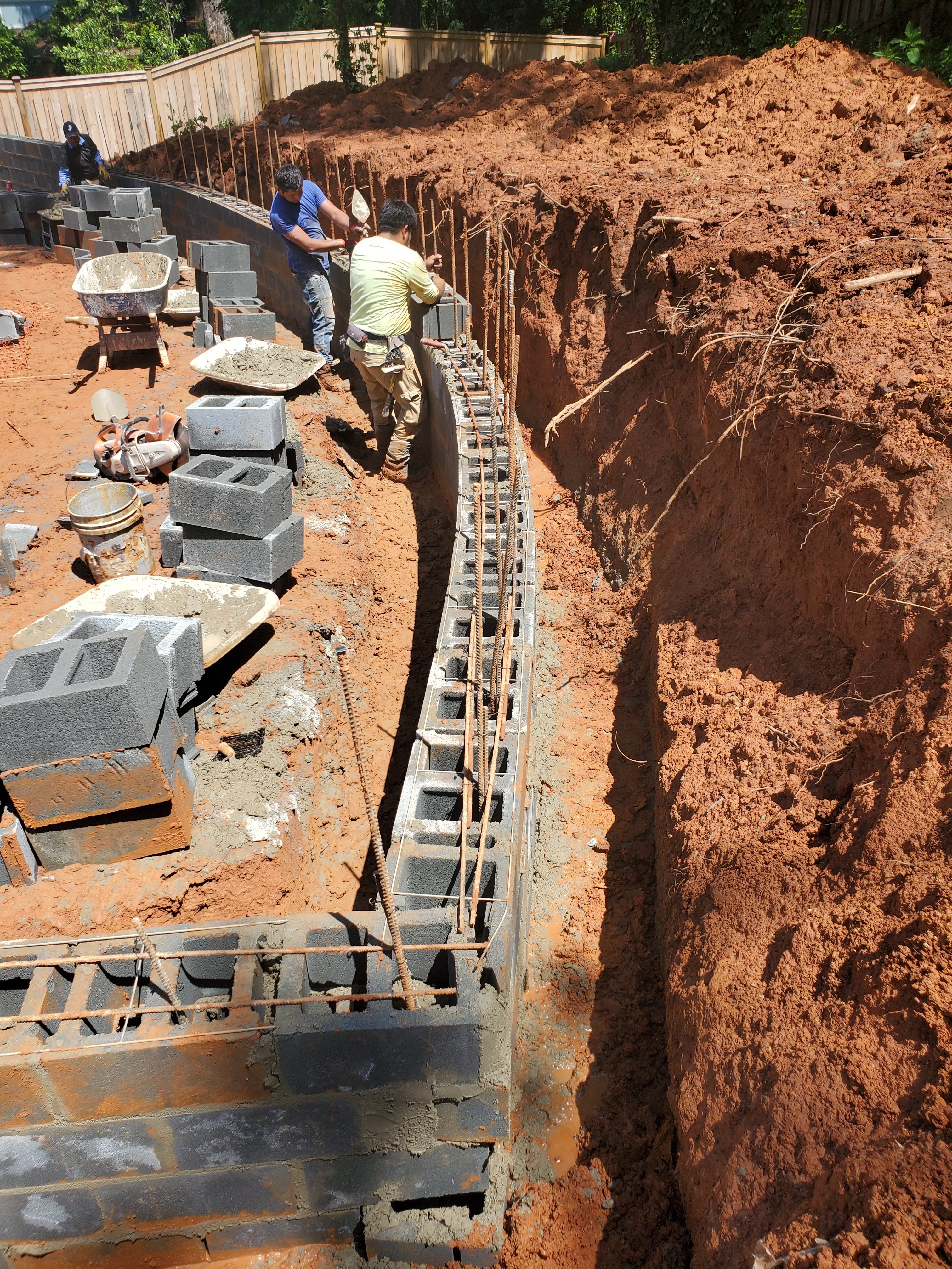 Stone retaining wall built by SD Masonry in Charlotte, NC